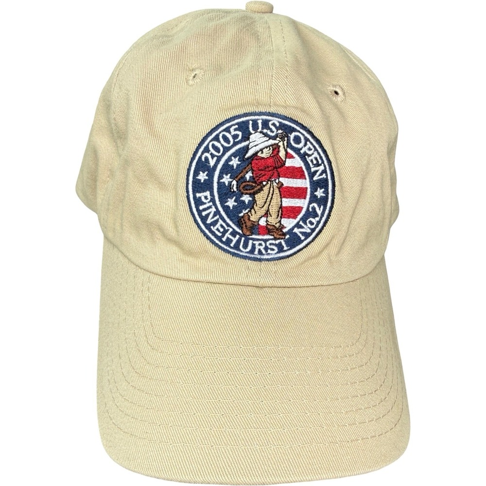 USGA 2005 US Open Pinehurst No 2 Member Hat Tan Golf Baseball Cap Adjustable